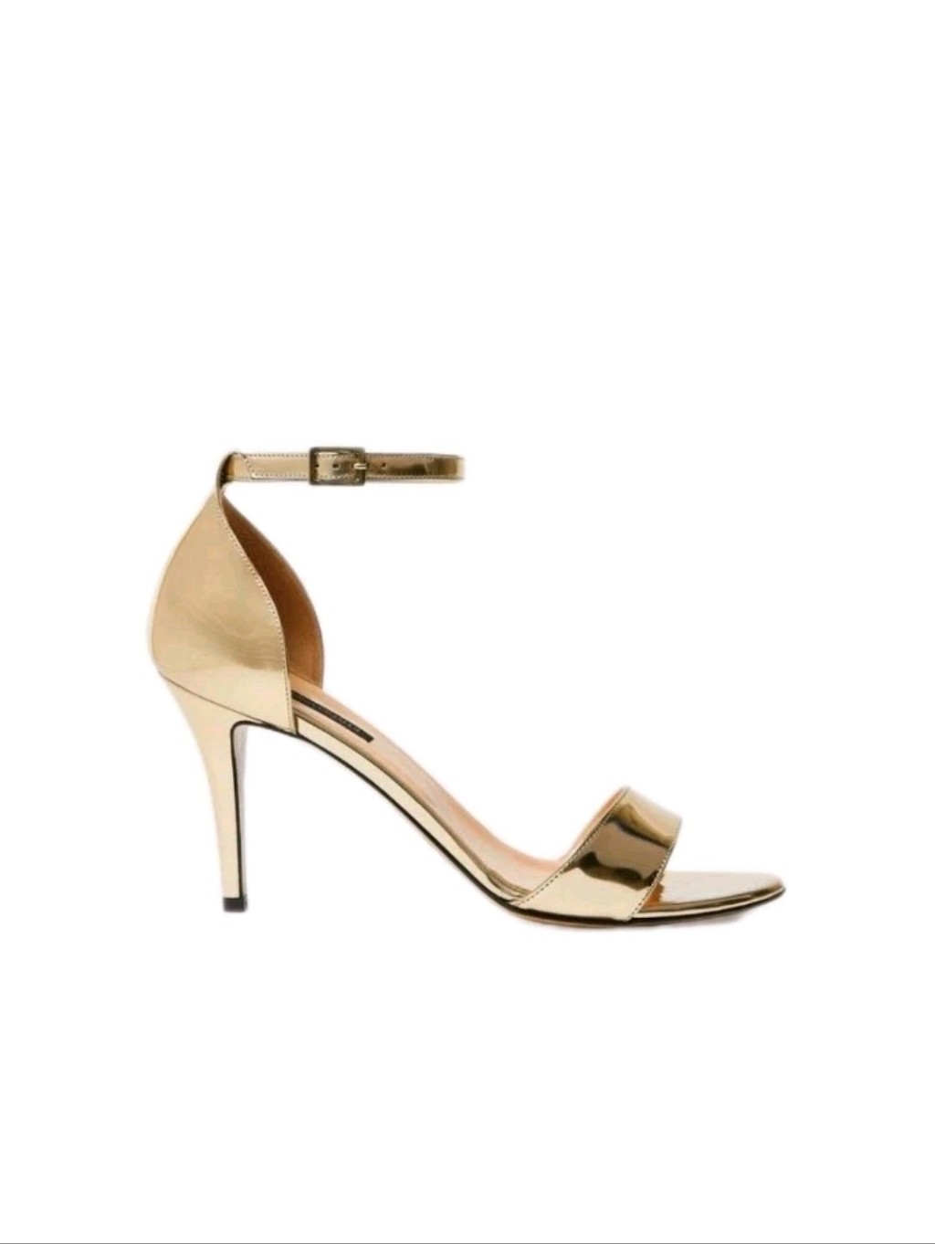 Marina Rinaldi "Lidia" Mirror Look Sandals Heels Beige Golden Size 11 (41) $795